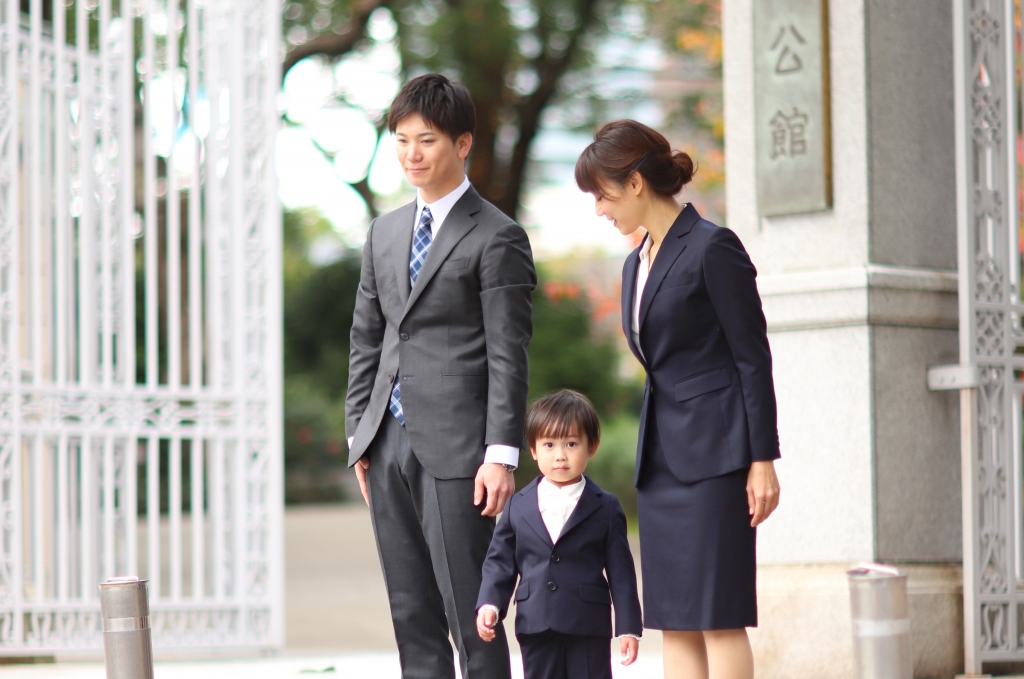 【小学校 お受験】父親 濃紺スーツ セットアップ